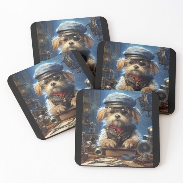Item preview, Copy of  Cool cockerspeniel scientist dog with looking glasses,puppy, cub, dog, animals, cap, cartoon, beautiful, cute, personification,  designed and sold by Hermossa-Art.