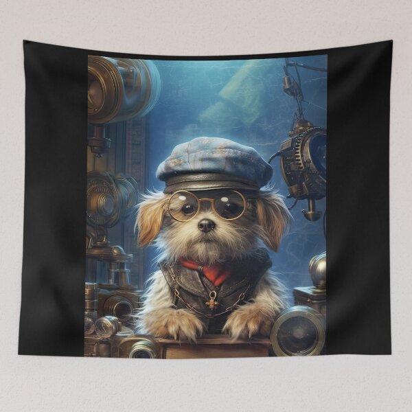 Item preview, Copy of  Cool cockerspeniel scientist dog with looking glasses,puppy, cub, dog, animals, cap, cartoon, beautiful, cute, personification,  designed and sold by Hermossa-Art.