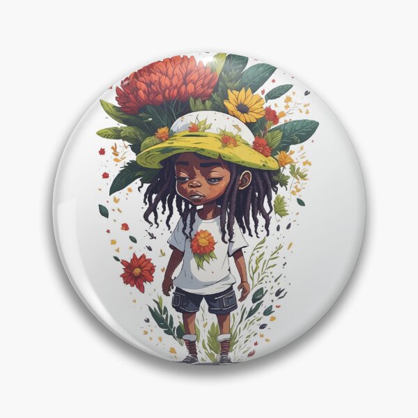 Item preview, Rastafari boy with hat and dreadlock hair flower splash designed and sold by Sashindra Wijayarathna.