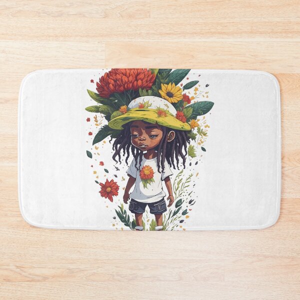 Item preview, Rastafari boy with hat and dreadlock hair flower splash designed and sold by Sashindra Wijayarathna.