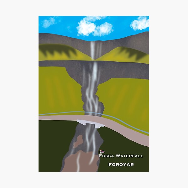 Item preview, Fossa waterfall Faroe Islands designed and sold by ArtbyAnnikaj.