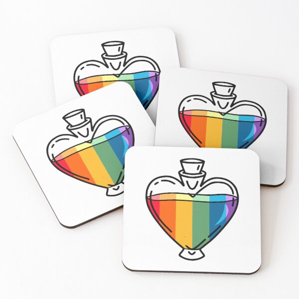 Item preview, Bottle of Love - design with LGBT rainbow colors designed and sold by SketchyPedals.