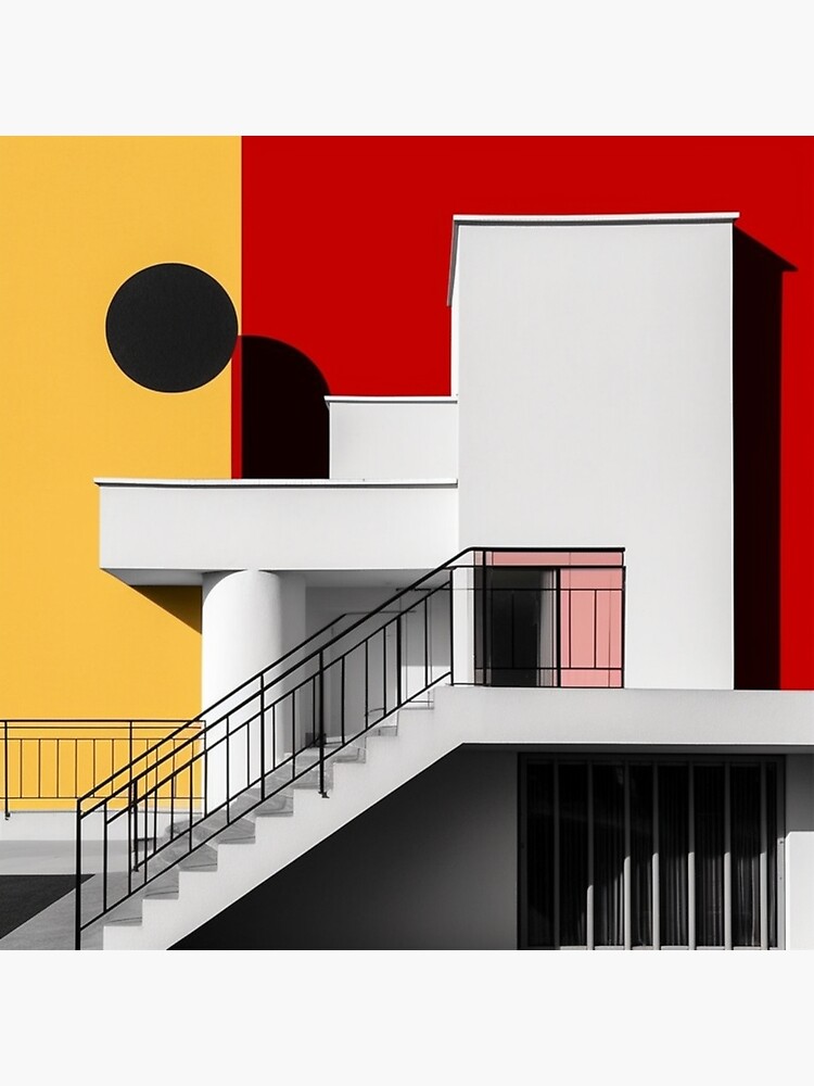 "Minimalistic Bauhaus Architecture Poster, Minimal Bauhaus Architecture