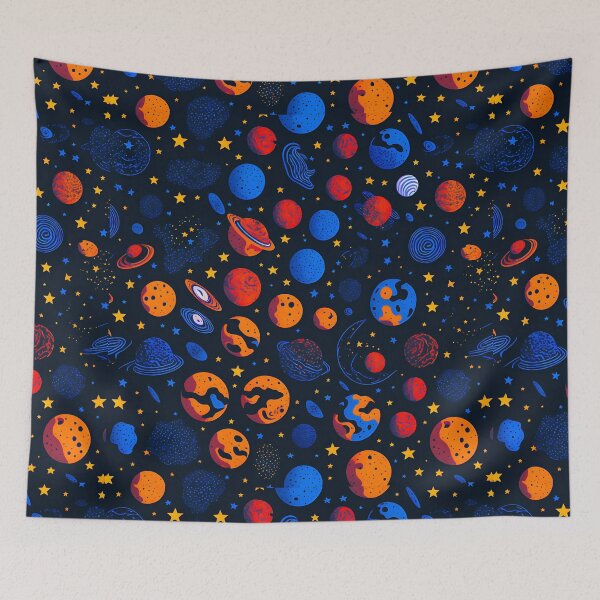 Item preview, Space Planets Seamless Pattern  designed and sold by druidwolfart.