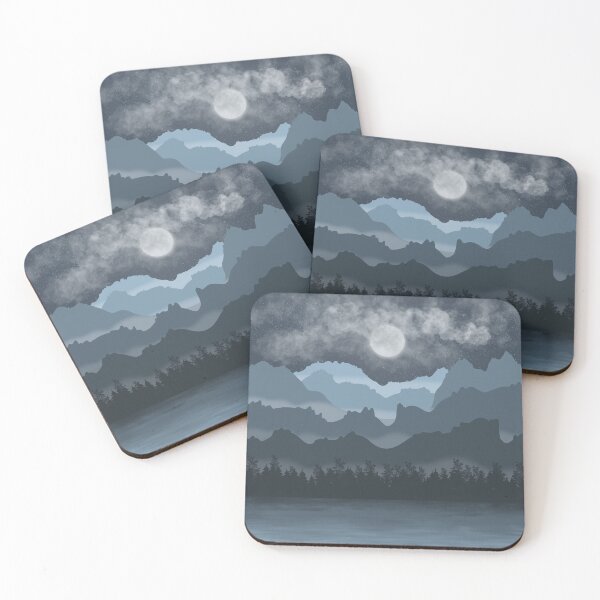 Item preview, Moonlit Mountain and Lake Landscape designed and sold by OldWrensAlley.