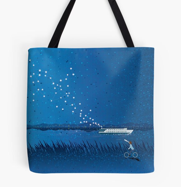 Tote Bag Dreams Sleeping Unicorn Starry Night Handbag 