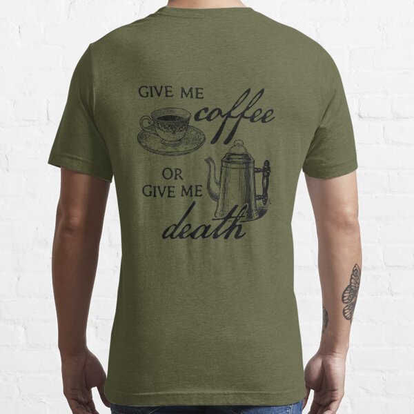 Give Me Coffee or Give Me Death Red T-Shirt, Small - Blackout Coffee Co.