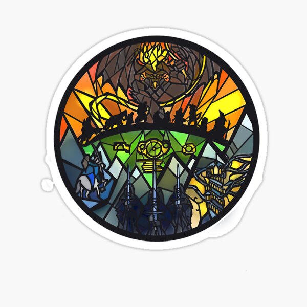 Item preview, Fellowship of the Ring Stained Glass Print designed and sold by stackyteez.