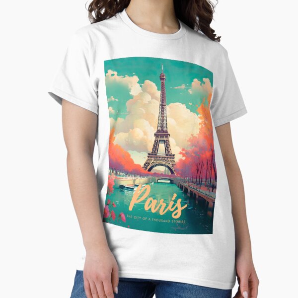 Paris, Eiffel Tower retro poster Classic T-Shirt