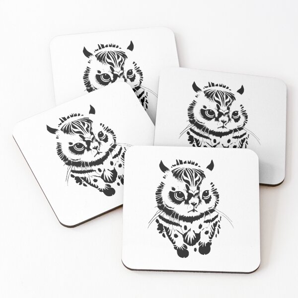 Item preview,  love cat boho black white with heart on head designed and sold by badbug.
