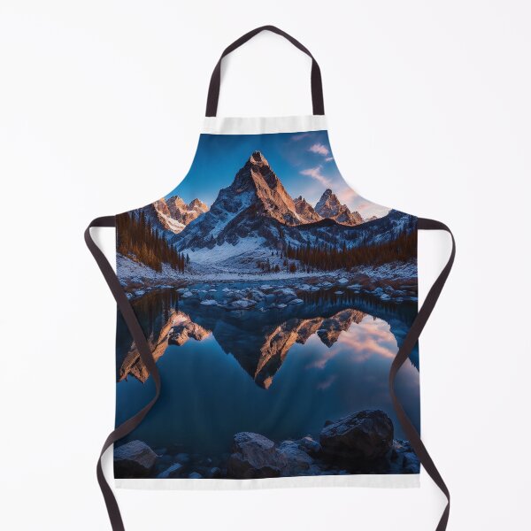 Item preview, A View of Towering Rocky Mountains and Their Reflection in a Pristine Alpine Lake, Ai Generated Art designed and sold by AiGens.