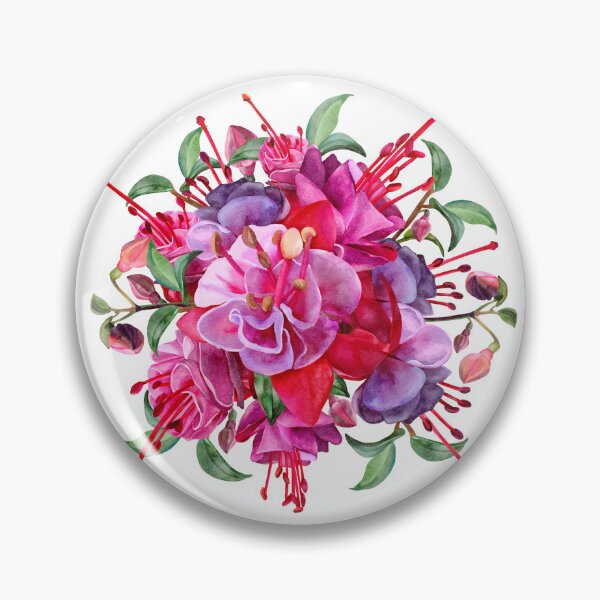 Item preview, Watercolor Fuchsia Bouquet Blooms designed and sold by Sketchbook Designs.