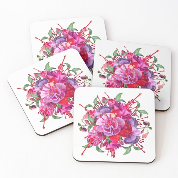 Item preview, Watercolor Fuchsia Bouquet Blooms designed and sold by Sketchbook Designs.