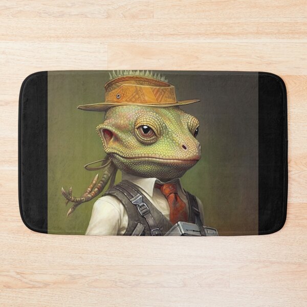 Item preview, Copy of Copy of Romatic lizard Adventurer dressed in tie vest and fashionable and elegant clothes,with flower  designed and sold by Hermossa-Art.