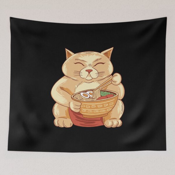 Item preview, Big cat eats ramen designed and sold by DerSenat.