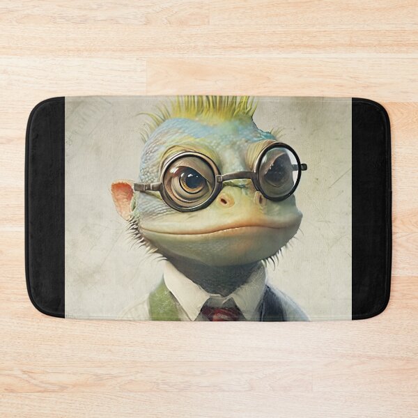 Item preview, Copy of lizard  dressed in tie vest and fashionable and elegant clothes and glasses,with flower  designed and sold by Hermossa-Art.