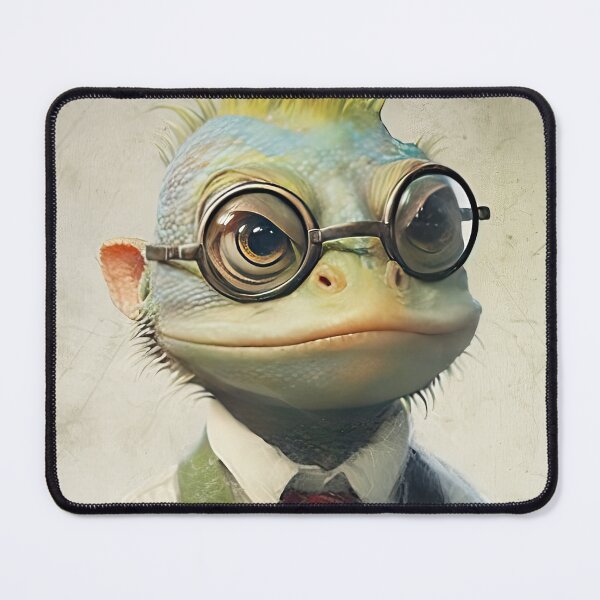 Item preview, Copy of lizard  dressed in tie vest and fashionable and elegant clothes and glasses,with flower  designed and sold by Hermossa-Art.
