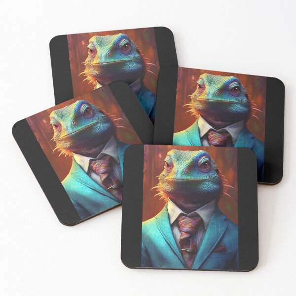 Item preview,  lizard  dressed in tie vest and fashionable and elegant clothes  designed and sold by Hermossa-Art.