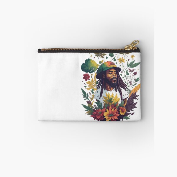 Item preview, Rastafari guy of dreadlock hair covered with flowers and marijuana leaves designed and sold by Sashindra Wijayarathna.
