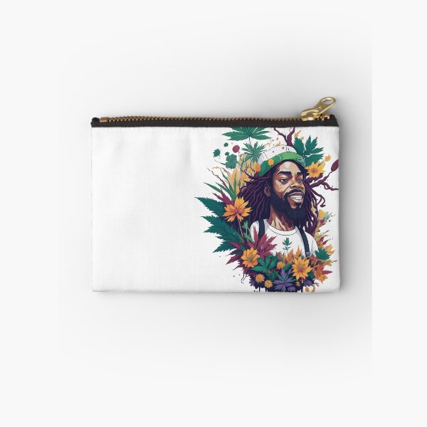 Item preview, Rastafari guy of dreadlock hair covered with flowers and marijuana leaves designed and sold by Sashindra Wijayarathna.