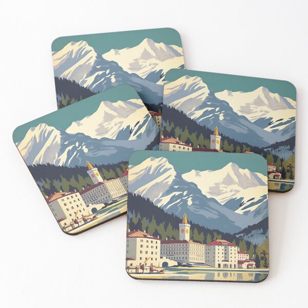 Item preview, Saint Moritz,Switzerland Ski Travel Poster designed and sold by BokeeLee.