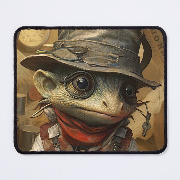 Item preview, Scientist and researcher,adventurer lizard  dressed in tie vest and fashionable and elegant clothes  designed and sold by Hermossa-Art.