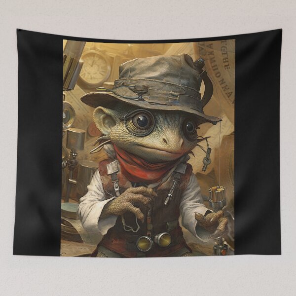 Item preview, Scientist and researcher,adventurer lizard  dressed in tie vest and fashionable and elegant clothes  designed and sold by Hermossa-Art.