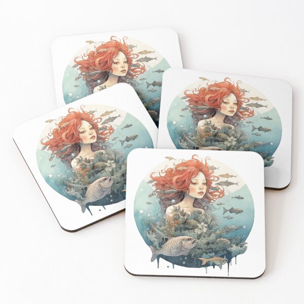 Item preview, Watercolor mermaid designed and sold by Minimaline.