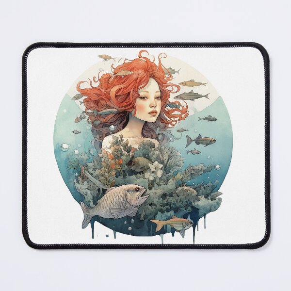 Item preview, Watercolor mermaid designed and sold by Minimaline.