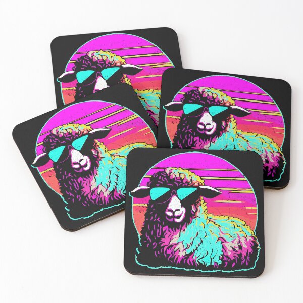 Item preview, Cool Sheep Retro Sunset Vaporwave designed and sold by donpakundo19.