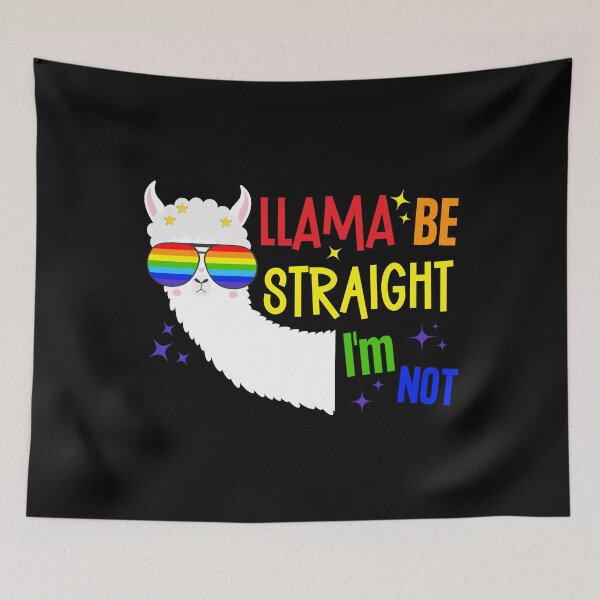 Item preview, Rainbow Llama Be Straight I'm Not LGBT Quote designed and sold by ontrendshirts.