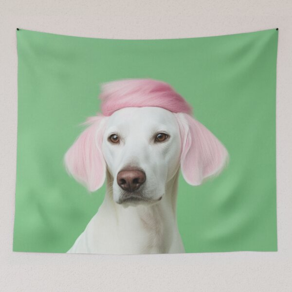 Item preview, Labrador Bitch Pink Hairstyle - Beautiful Dog Art designed and sold by DigitalArties.