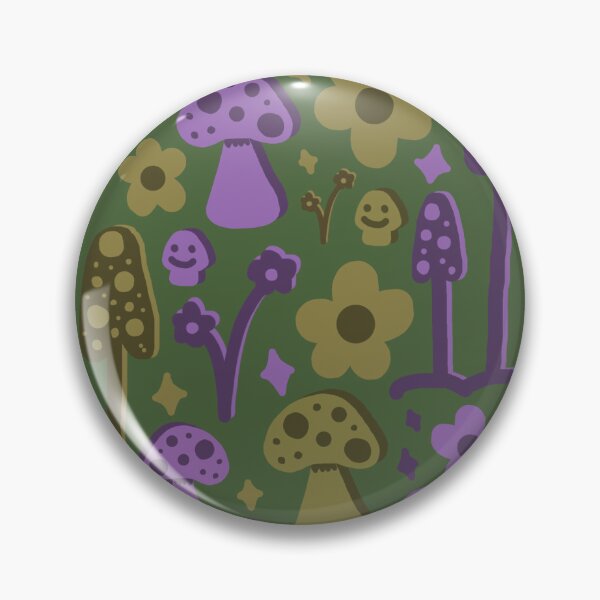 Item preview, Smiley Mushrooms and Funky Flowers Print designed and sold by Heids953.