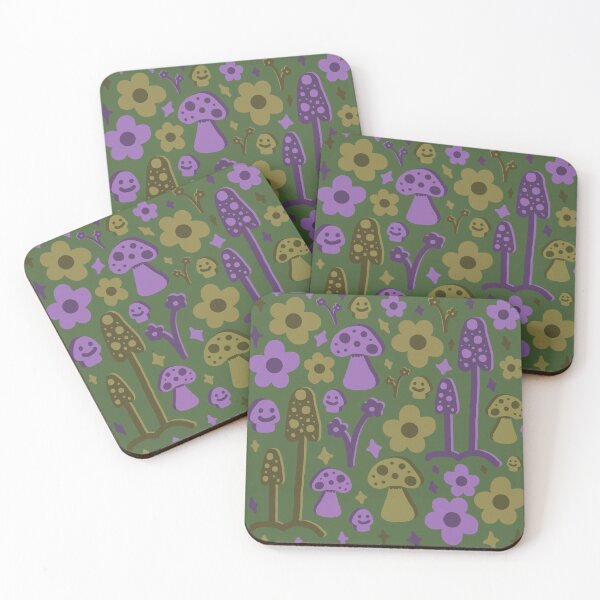 Item preview, Smiley Mushrooms and Funky Flowers Print designed and sold by Heids953.