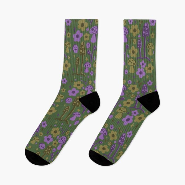 Item preview, Smiley Mushrooms and Funky Flowers Print designed and sold by Heids953.