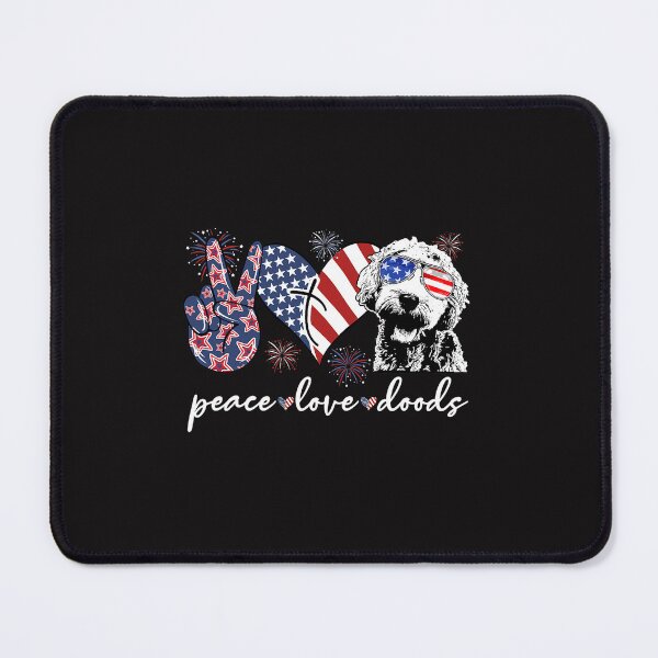 Item preview, Goldendoodle Peace Love Doods Goldendoodle USA Flag Doodle 4th of July Doodle Dog designed and sold by KoushtubhKalla.