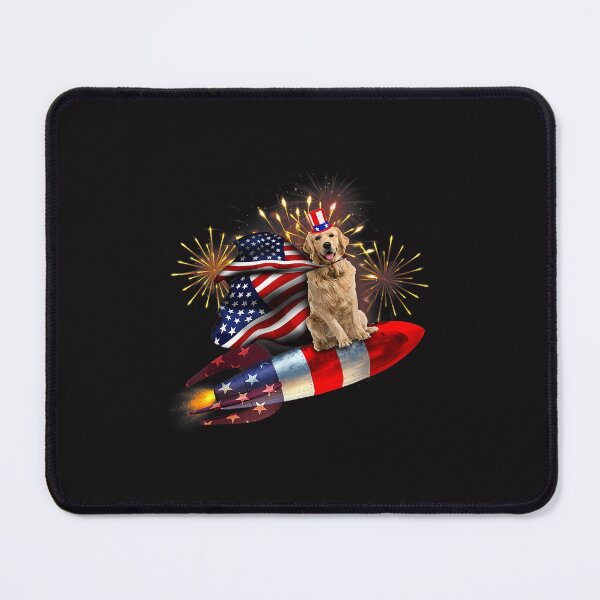 Item preview, Goldie 4th Of July Rocket Fireworks USA Patriotic Golden Retriever Dog designed and sold by KoushtubhKalla.