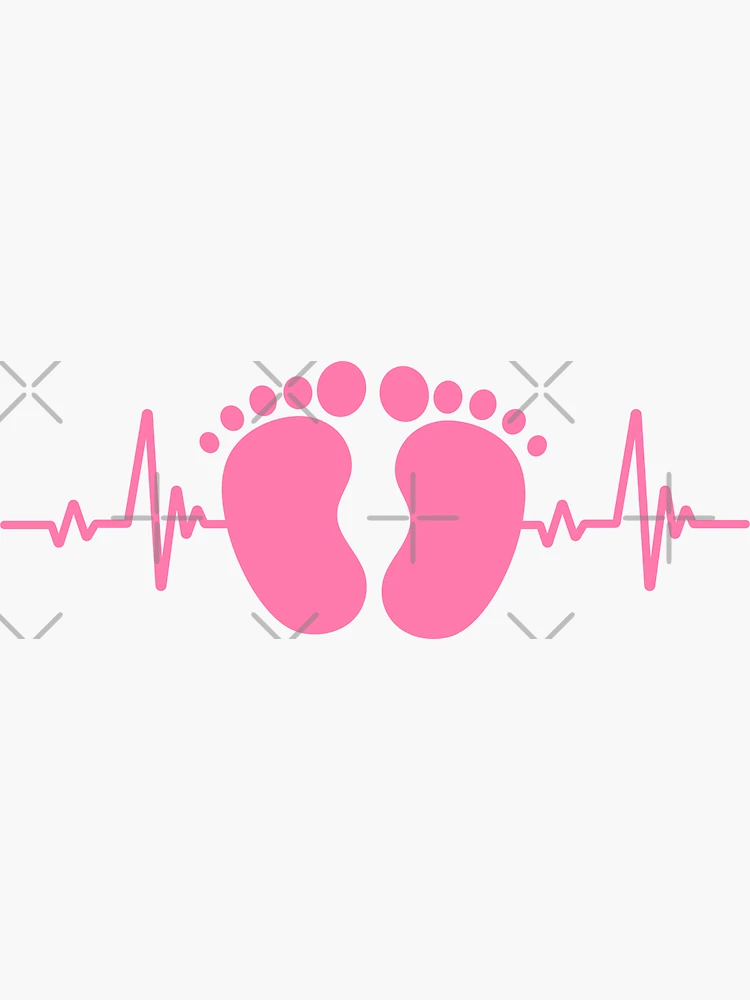 Name Badge - Baby Feet Heartbeat Hello My Name is