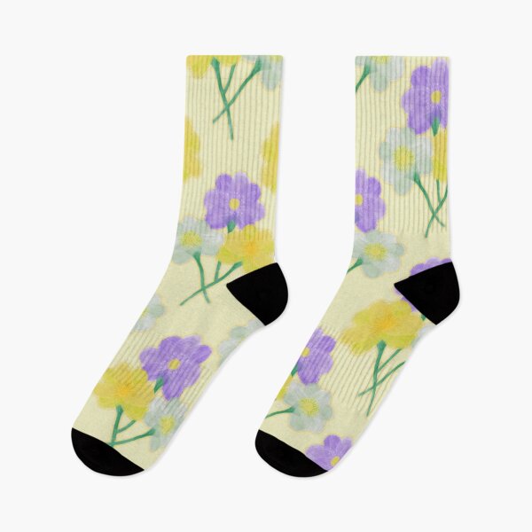 Item preview, Painted Buttercup Spring Floral Diamond Repeat Botanical Argyle White Yellow Purple Flowers designed and sold by RegalitosParaTi.