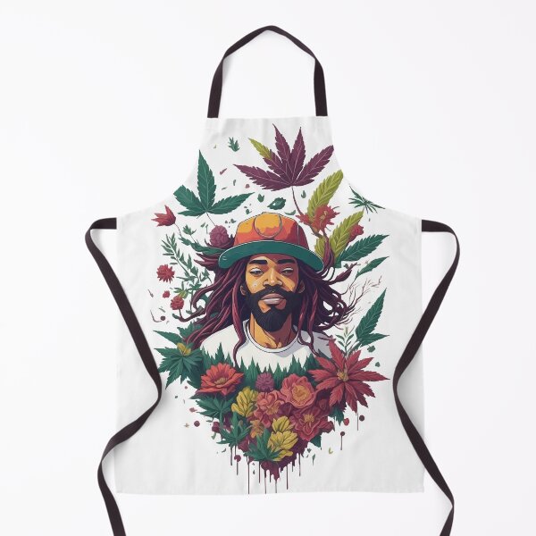 Item preview, Rastafari guy of dreadlock hair covered with flowers and marijuana leaves designed and sold by Sashindra Wijayarathna.