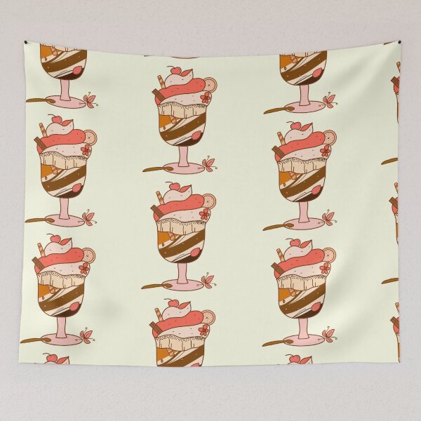 Item preview, Cute strawberry, cherry, and chocolate ice cream sundae sticker designed and sold by DozyJov.