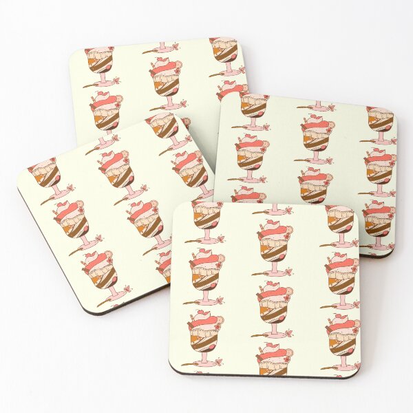 Item preview, Cute strawberry, cherry, and chocolate ice cream sundae sticker designed and sold by DozyJov.