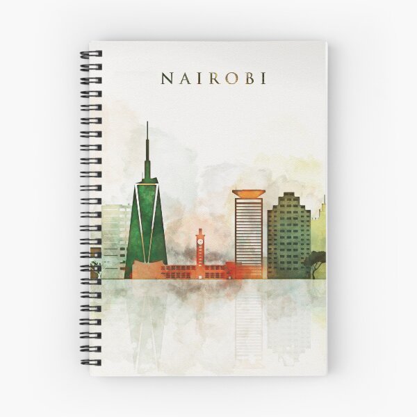 Item preview, Nairobi Skyline Watercolor, Capital of Kenya, Africa, Travel Print designed and sold by DimDom.