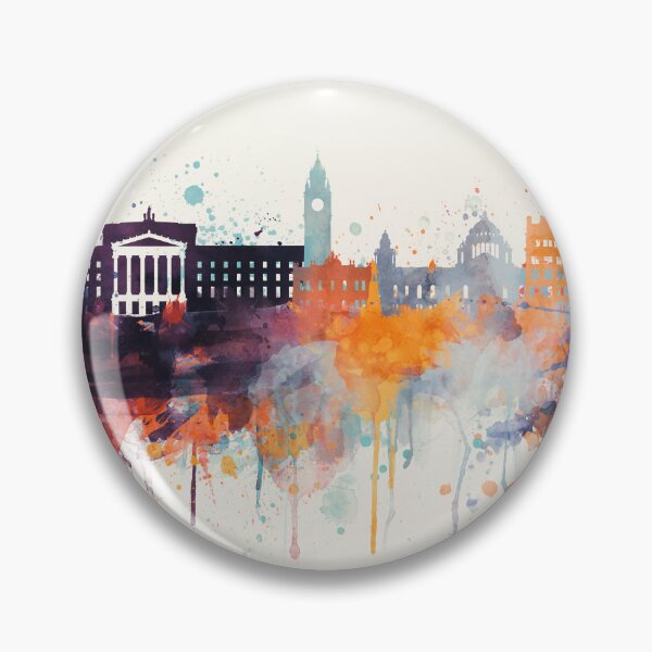 Item preview, Belfast Skyline Watercolor, Northern Ireland art,Travel Print designed and sold by DimDom.
