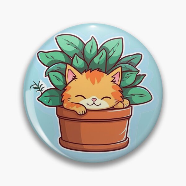 Artikelvorschau, Sleepy Ginger Kitty in Topfpflanze entworfen und verkauft von Kitty-Cactus.