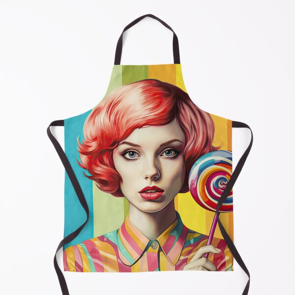 Item preview, Portrait of your woman with lollipop Pop Art style designed and sold by FlatLandPrints.