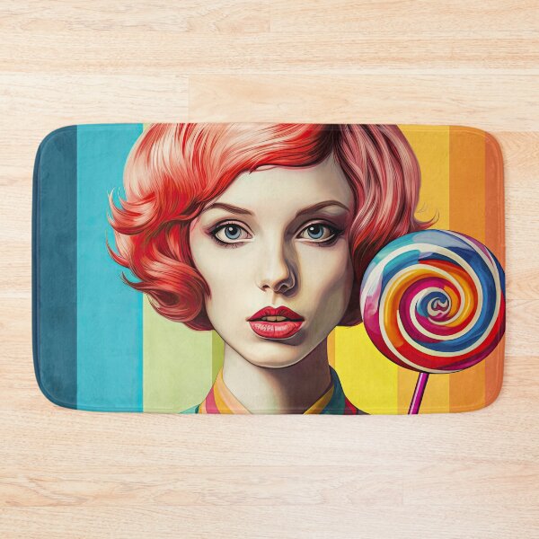 Item preview, Portrait of your woman with lollipop Pop Art style designed and sold by FlatLandPrints.