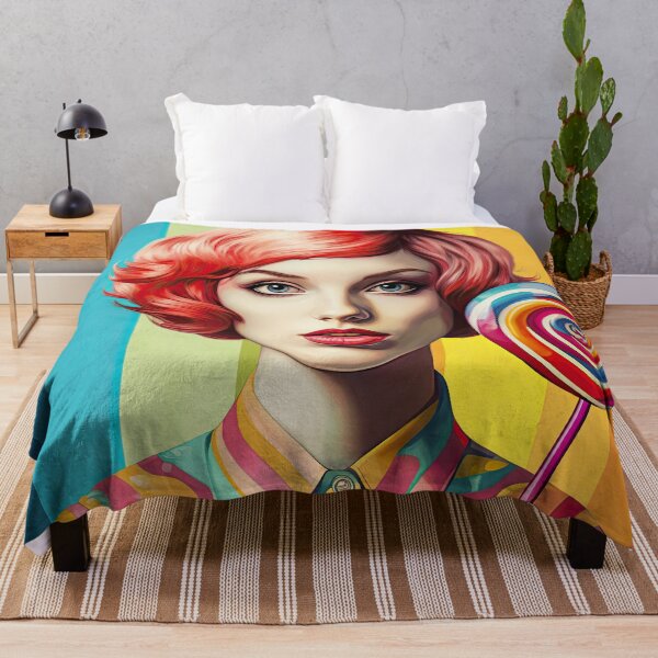 Item preview, Portrait of your woman with lollipop Pop Art style designed and sold by FlatLandPrints.