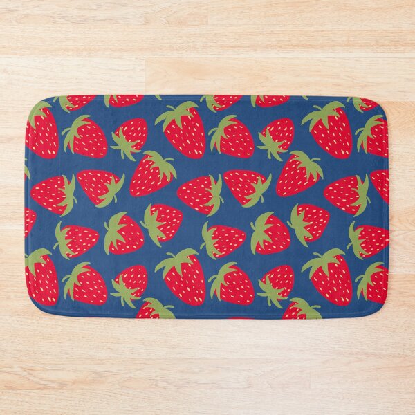 Item preview, Juicy Red Strawberries on a Dark Blue Background - shw1048 a designed and sold by Shiny Happy World.