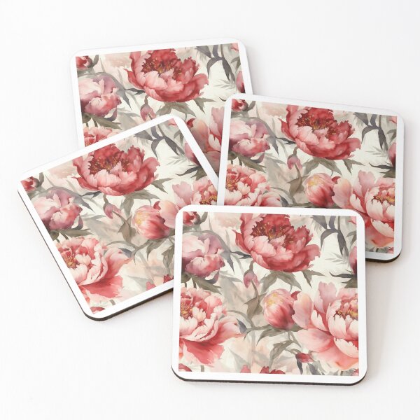 Item preview, Peony Flower Pattern Watercolor Alex Maleev Style Pink designed and sold by Japanattis.